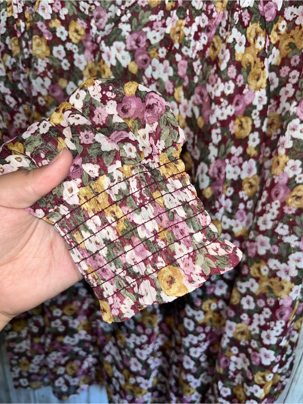 NWT Torrid Crinkle Chiffon Floral Blouson Sleeve Blouse 3X 22-24 - Picture 5 of 7